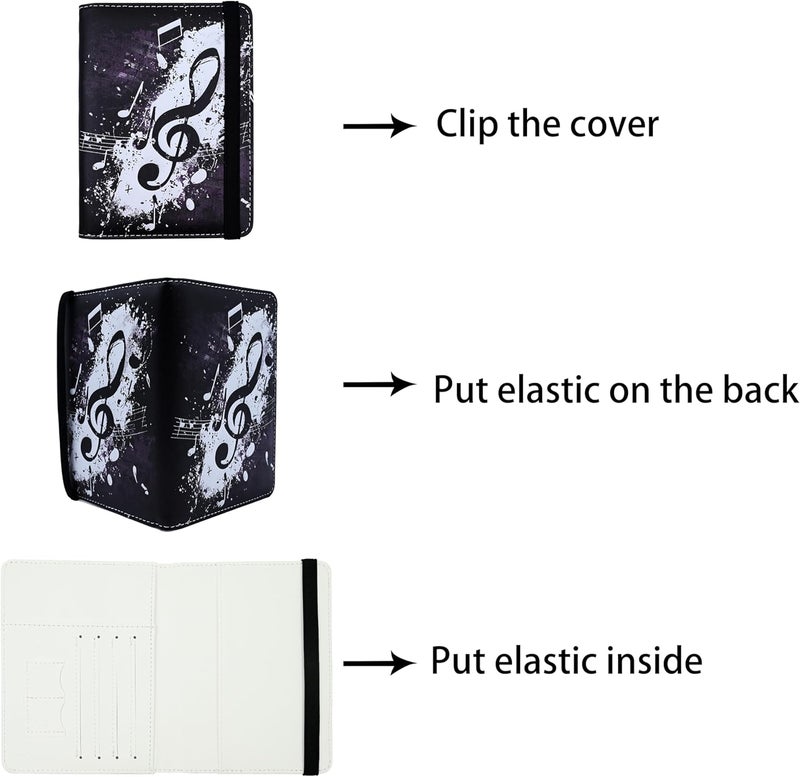 bassyil Music Note Passport Holder for Women and Men PU Leather Passport Cover for Travel - Image 3